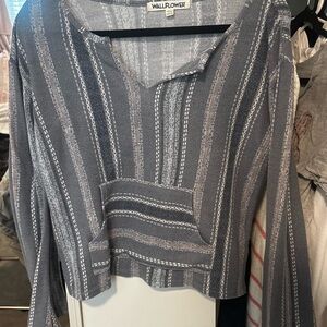 Wallflower Blue and White Striped Top